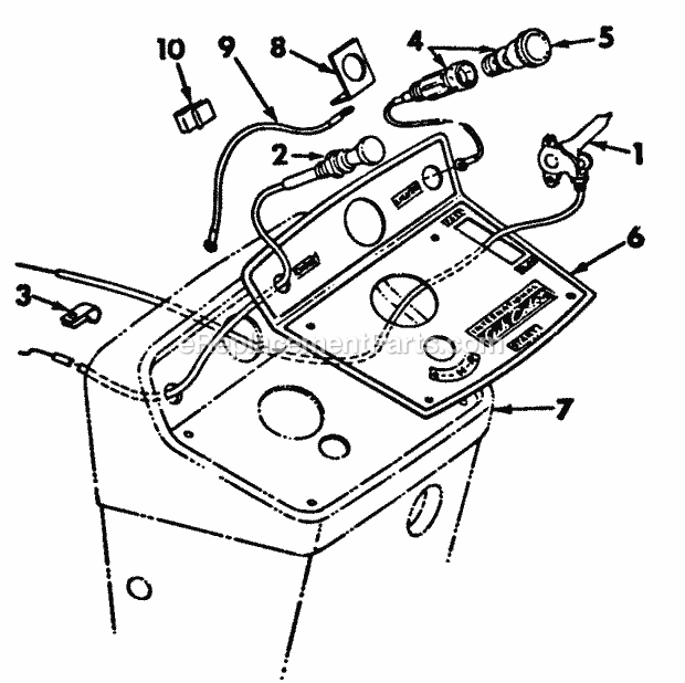 Engine Controls & Instrument Panel Diagram and Parts List for 127 2050040U Cub Cadet Lawn Tractor